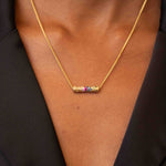 Rainbow Sapphire,Ruby,Tsavorite Cylinder Pendant Necklace