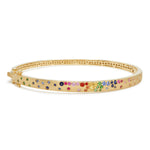 Rainbow Sapphire & Tsavorite Hinged Bangle