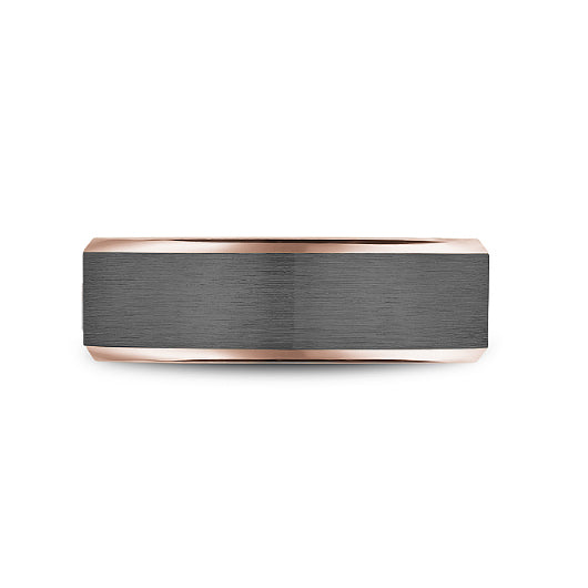 6mm Rose Gold & Tantalum Satin Wedding Band