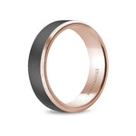 6mm Rose Gold & Tantalum Satin Wedding Band