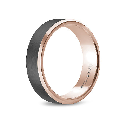 6mm Rose Gold & Tantalum Satin Wedding Band
