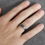 6mm Frosted Rose Gold & Tantalum Wedding Band