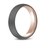 6mm Frosted Rose Gold & Tantalum Wedding Band