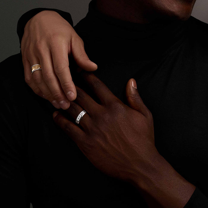 6.5mm Two-Tone Gold & Diamond Wedding Band