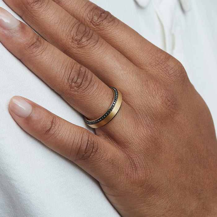 6mm Black Diamond Wedding Band