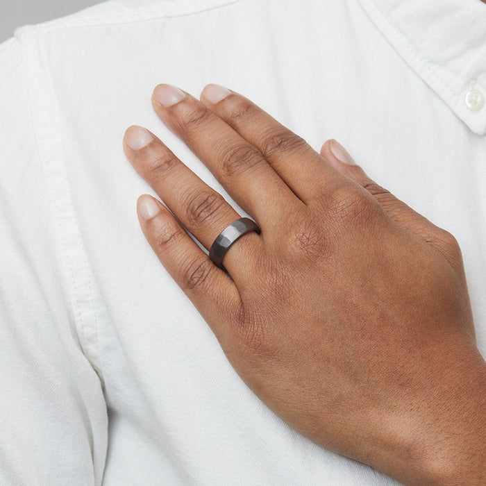 7mm Hammered Tantalum Wedding Band