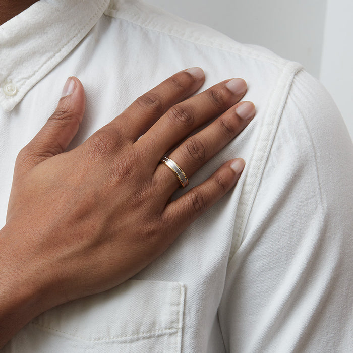 5mm Two-Tone Coin Edge Wedding Band