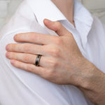 7.5mm Forged Carbon Fiber & Diamond Wedding Band