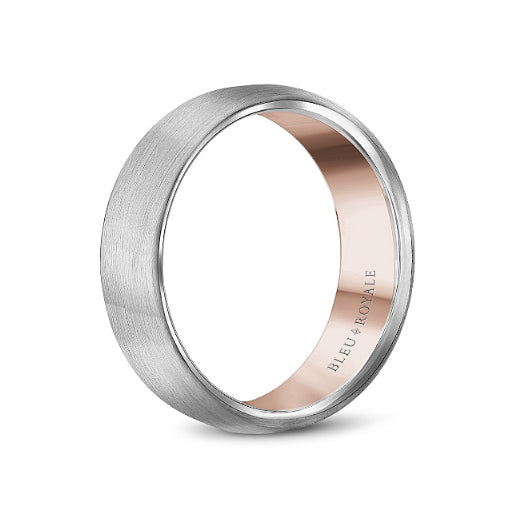 5mm Platinum & Rose Gold Wedding Band