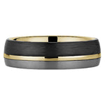 6mm Tantalum & Forged Carbon Fiber Wedding Band