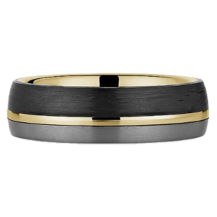 6mm Tantalum & Forged Carbon Fiber Wedding Band