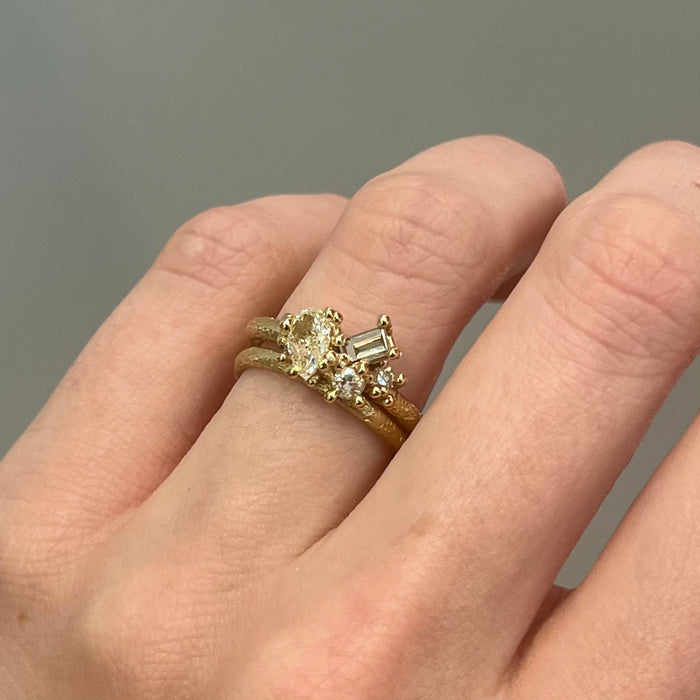 2mm Half Round Textured Wedding Band