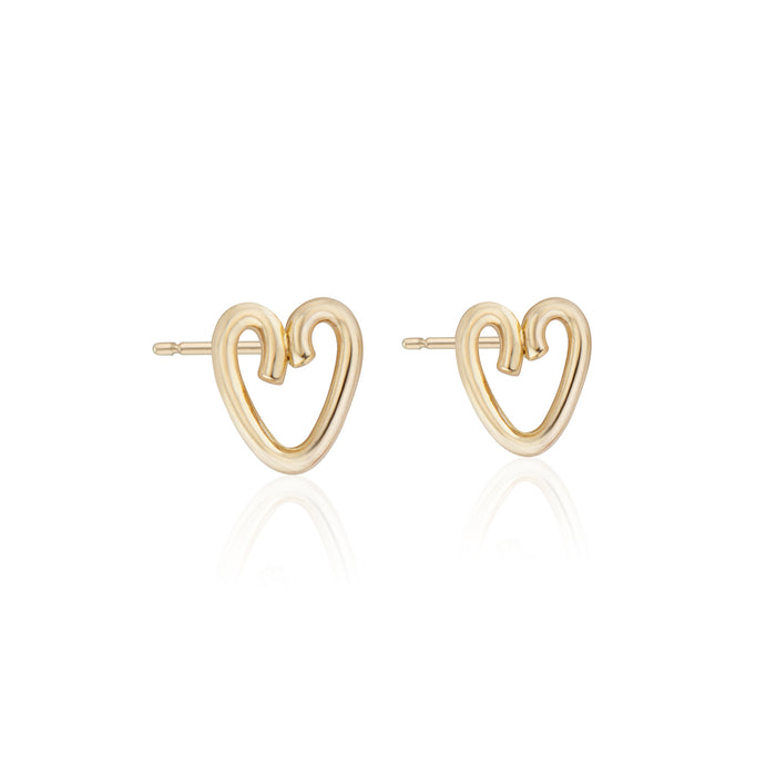 Open Heart Mini Stud Earrings