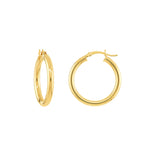 Medium 3mm Round Tube Hoop Earrings