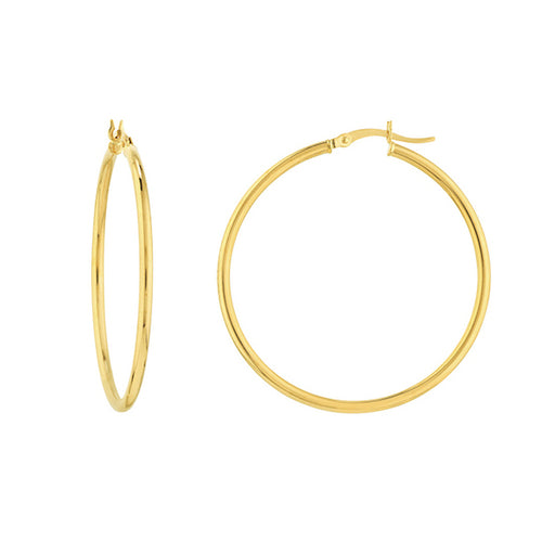Large 2mm Hoop Earrings