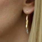 Rainbow Leaf Dangle Earrings