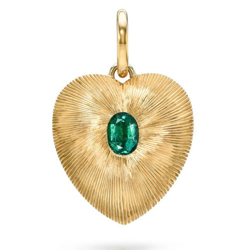 Small Valentina Emerald Heart Charm