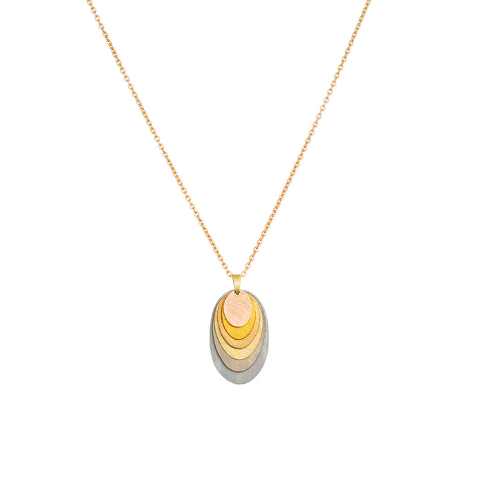Rainbow Plume Pendant Necklace