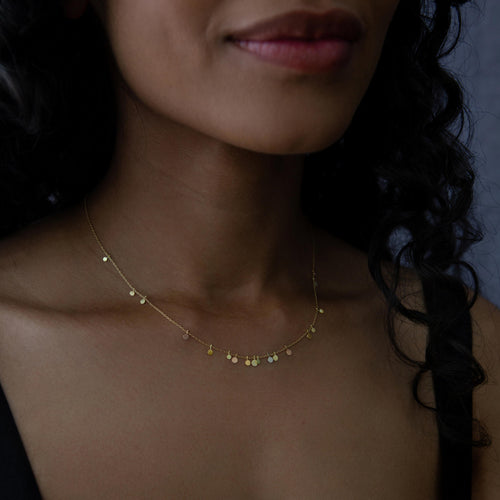 Tiny Random Rainbow Dots Necklace Image 2