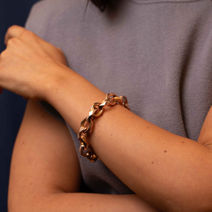 Faceted Oval Chain Bracelet