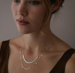 Silver and Gold Tiny Dots Arc Necklace