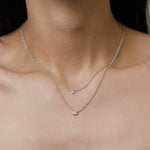 Petite Diamond Bezel Pendant Necklace