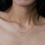 Diamond Open Oval Necklace