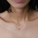 Emerald Baguette Bezel Pendant Necklace