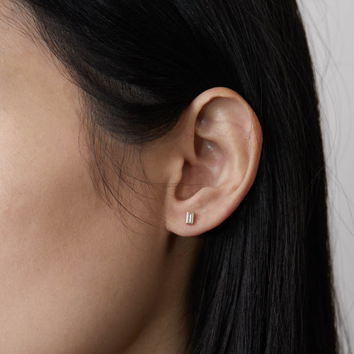 Diamond Baguette Stud Earrings Image 2