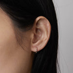 Diamond Baguette Huggie Earrings