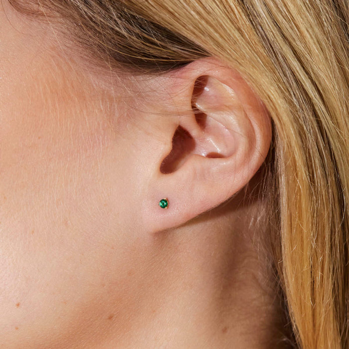 Emerald Petite Martini Stud Earrings