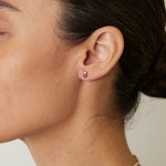 Birthstone & Diamond Stud Earrings