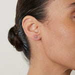 Birthstone & Diamond Stud Earrings