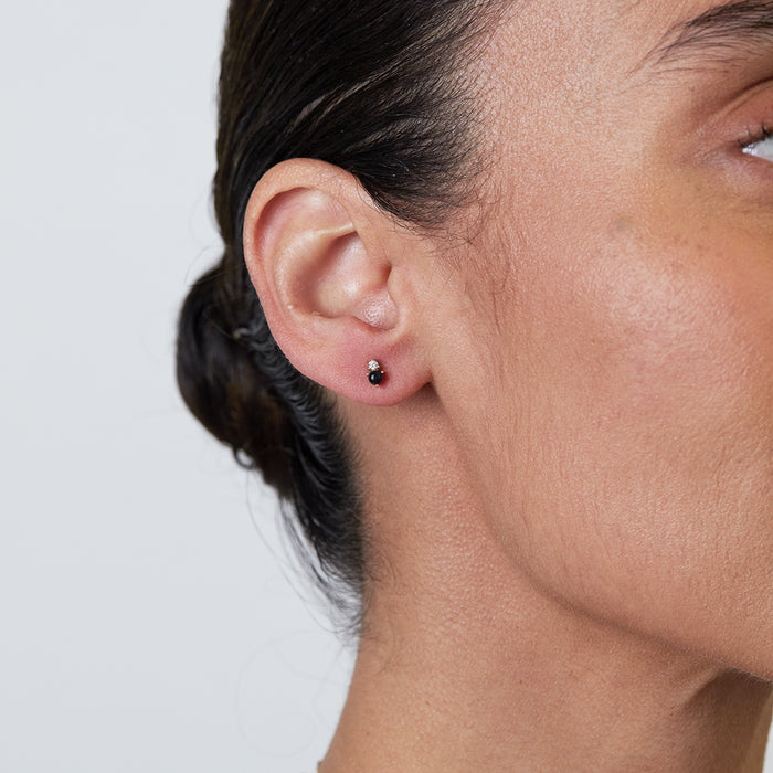Birthstone & Diamond Stud Earrings