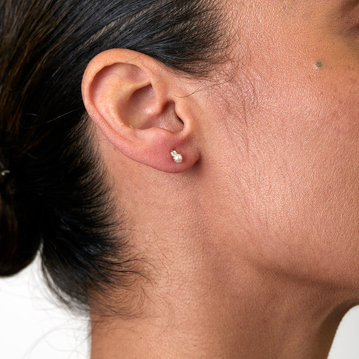 Birthstone & Diamond Stud Earrings