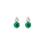 Birthstone & Diamond Stud Earrings