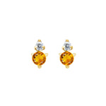 Birthstone & Diamond Stud Earrings