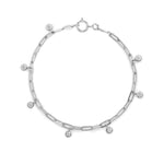 7-Diamond Dangle Paperclip Bracelet
