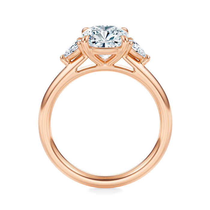 Ann Three-Stone Diamond Engagement Ring Setting