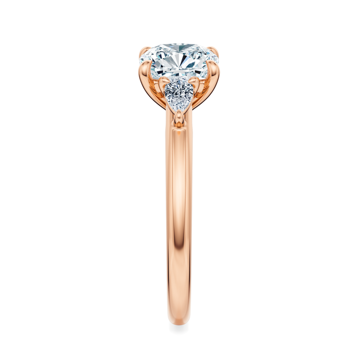 Ann Three-Stone Diamond Engagement Ring Setting
