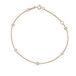 5-Diamond Bezel Station Bracelet