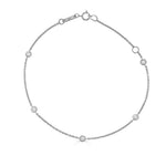 5-Diamond Bezel Station Bracelet