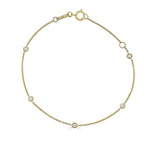 5-Diamond Bezel Station Bracelet