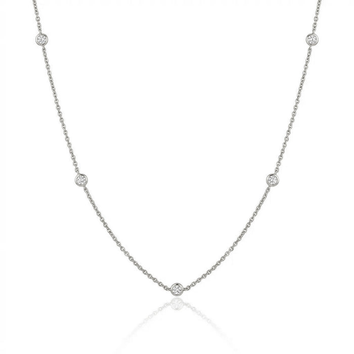 5-Diamond Station Necklace