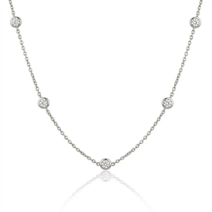 5-Diamond Station Necklace