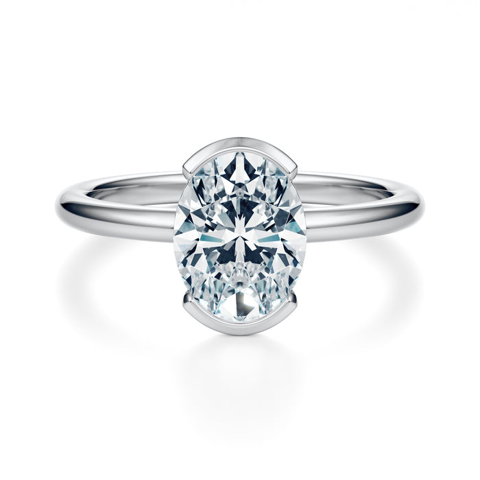 Ludlow Half Bezel Engagement Ring Setting