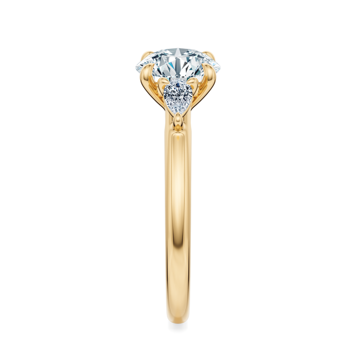 Ann Three-Stone Diamond Engagement Ring Setting