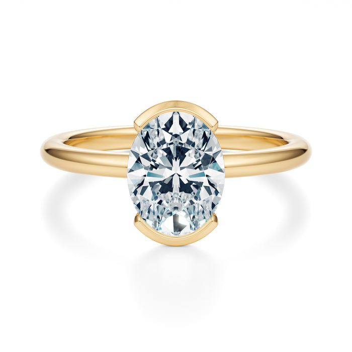 Ludlow Half Bezel Engagement Ring Setting
