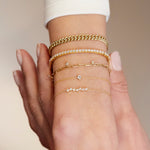 7-Diamond Dangle Paperclip Bracelet