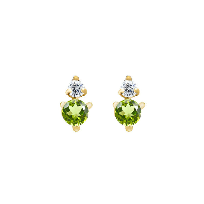 Birthstone & Diamond Stud Earrings